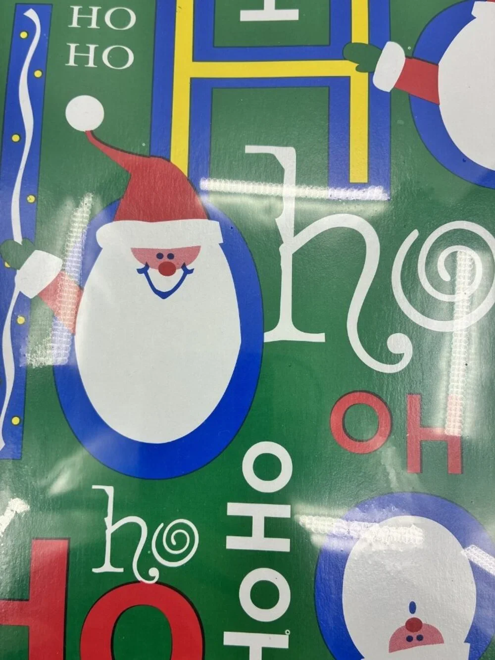 2 Vintage Holiday Accents Christmas Gift Boxes Ames Ho Ho Ho Santa Merry